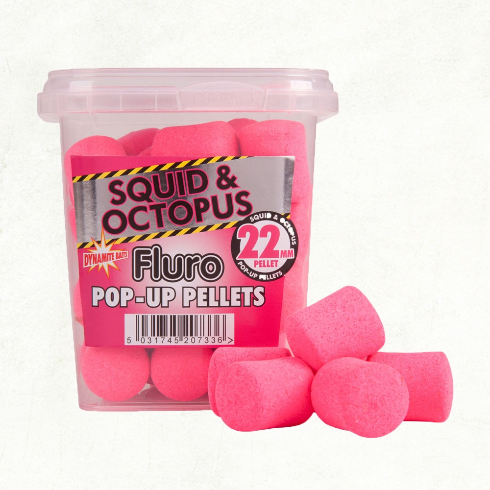 Dynamite Baits Catfish Hookers Pink Squid & Octopus  Pop-Up Fluro Pellets 22mm DY872