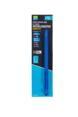 Preston Innovations GPM-B Spade End 6”/15cm Barbless Hooklengths