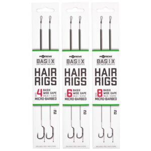 Korda Basix Ready Tied Hair Rigs Wide Gape